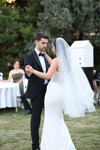 s Beden beyaz Renk Özel Tasarım Balık Model Gelinlik