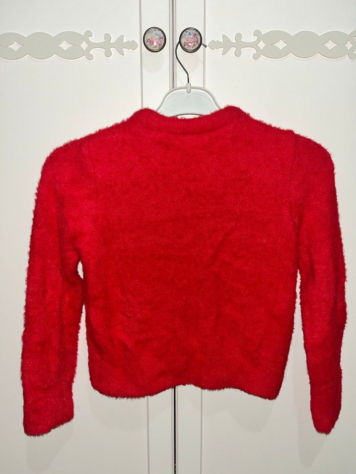 Kırmızı Uzun Kollu Basic Triko Kazak - Görsel 2