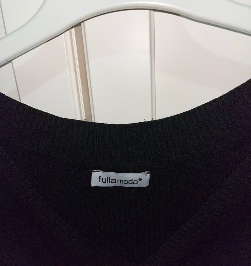 Siyah Kadın Triko Bisiklet Yaka Kazak - Görsel 2