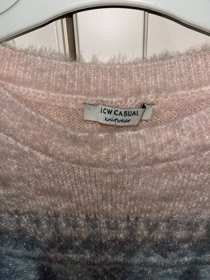 Gri Desenli Bohem Örgü Kazak - Görsel 3