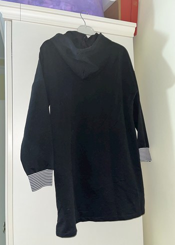 Kapüşonlu Siyah Baskılı Kadın Sweatshirt - Görsel 3