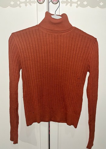 Kadın Kahverengi Boğazlı Triko Kazak - Görsel 2