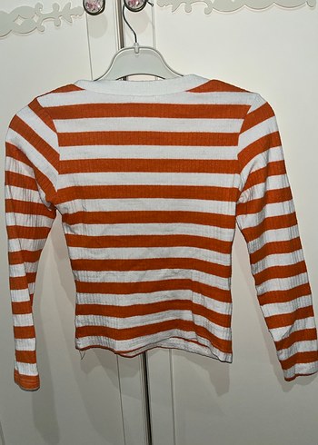 Çizgili Uzun Kollu Kadın Triko - Görsel 3