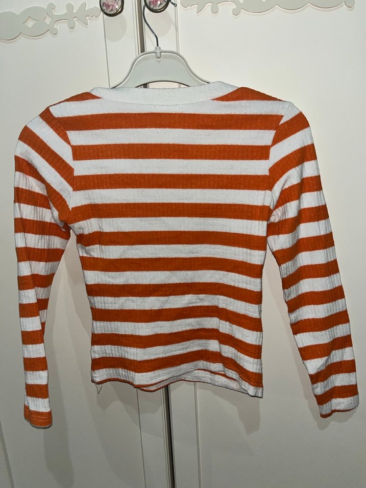 Çizgili Uzun Kollu Kadın Triko - Görsel 3