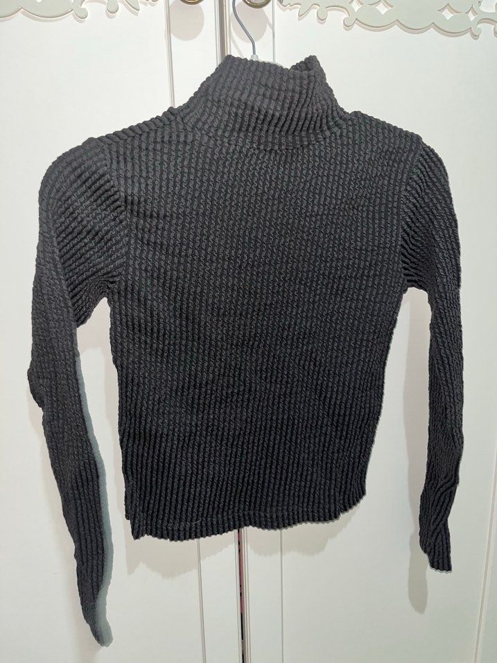 Gri Balıkçı Yaka Triko Kadın Kazak - Görsel 3