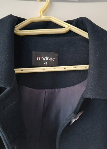 Siyah Uzun Kadın Kaban Notch Yaka - Görsel 5