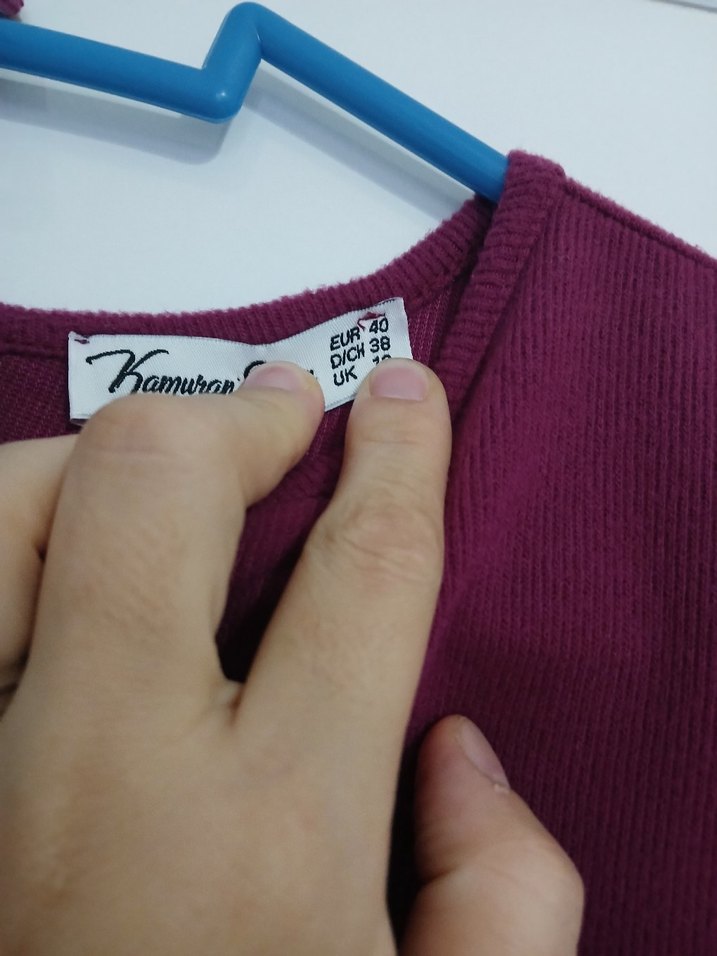 fuşya Uzun Kollu Salaş Kadın Elbise - Görsel 4