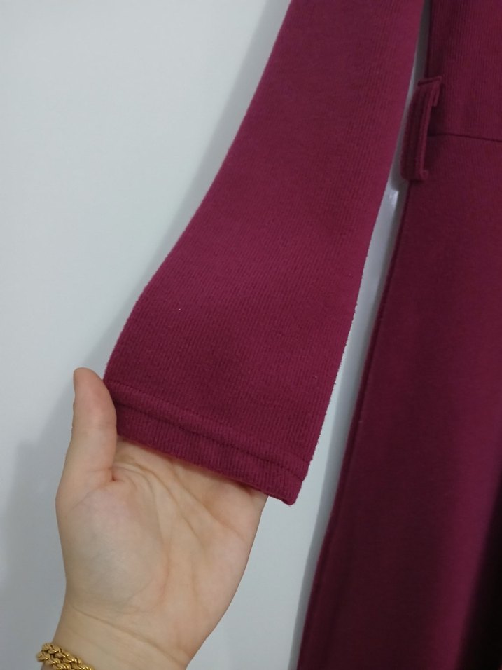 fuşya Uzun Kollu Salaş Kadın Elbise - Görsel 2