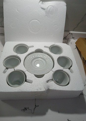 Beyaz Gri Kahve Fincan Takımı - Görsel 2