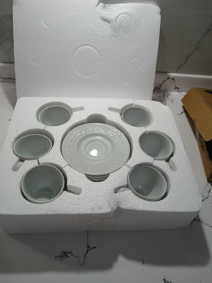 Beyaz Gri Kahve Fincan Takımı - Görsel 2