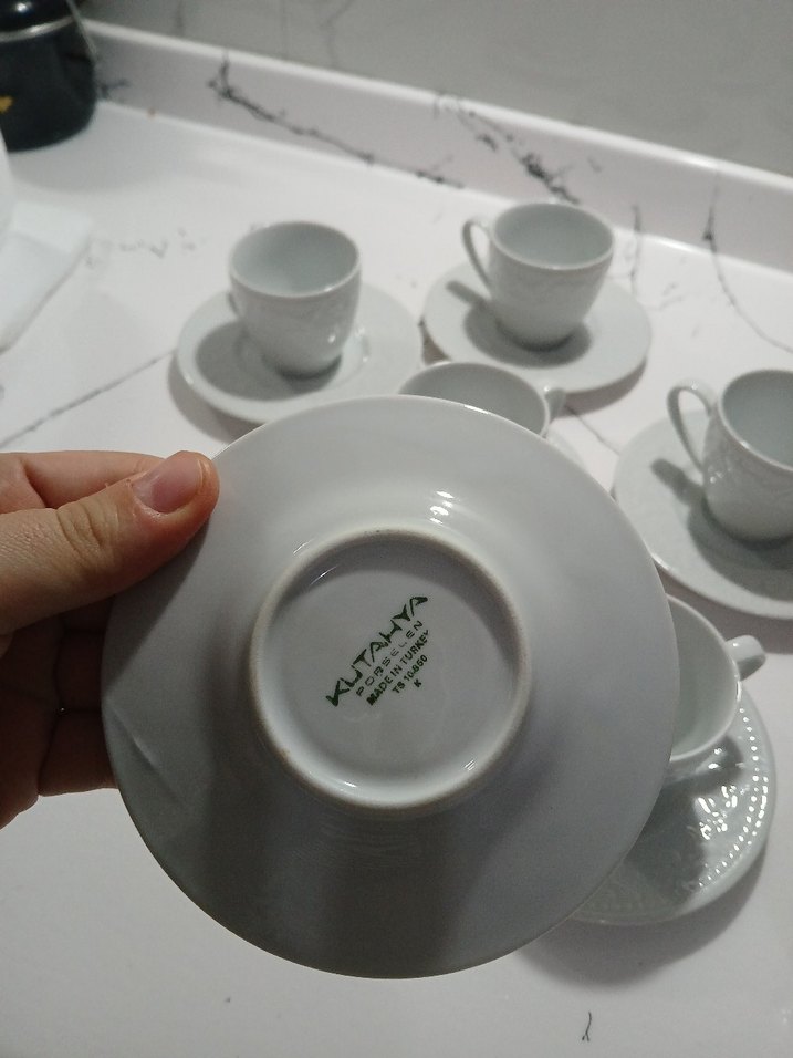 Beyaz Gri Kahve Fincan Takımı - Görsel 4