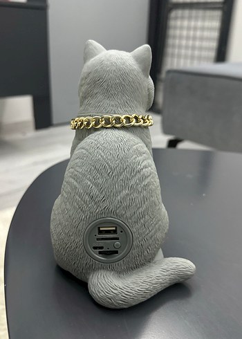 Gri Kedi Figürlü Bluetoothlu Hoparlör - Görsel 2