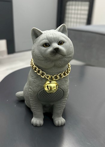 Gri Kedi Figürlü Bluetoothlu Hoparlör - Görsel 3