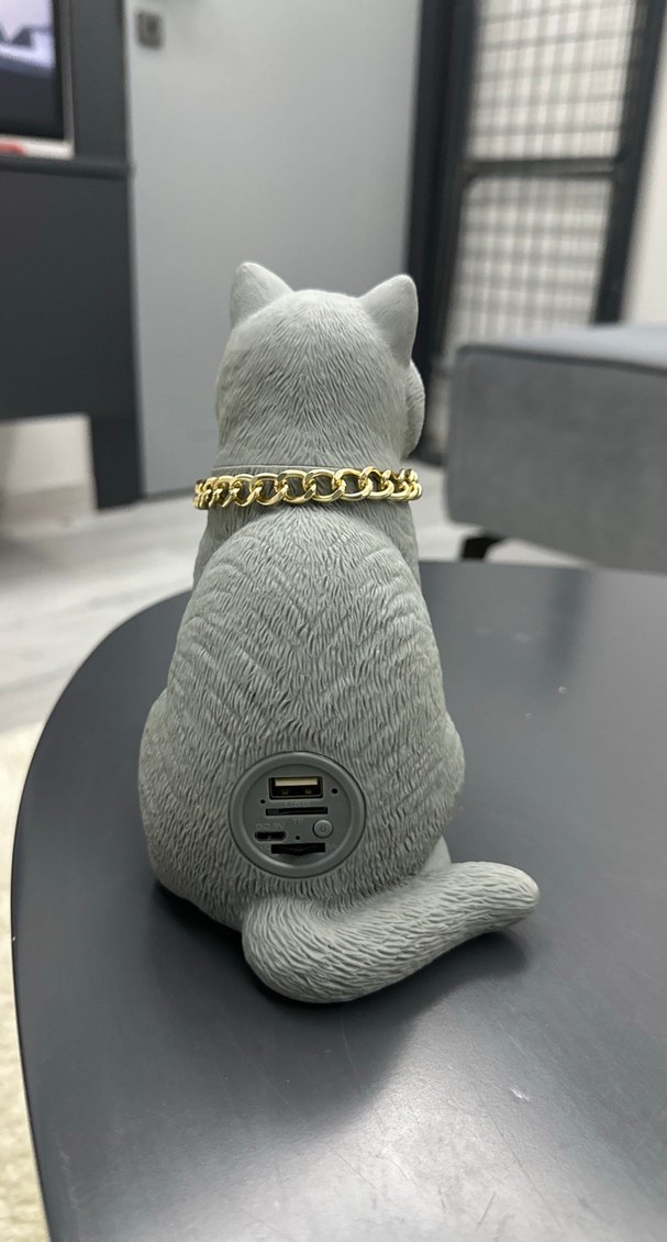 Gri Kedi Figürlü Bluetoothlu Hoparlör - Görsel 2