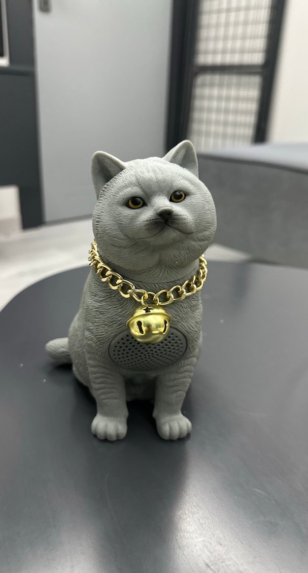 Gri Kedi Figürlü Bluetoothlu Hoparlör - Görsel 3