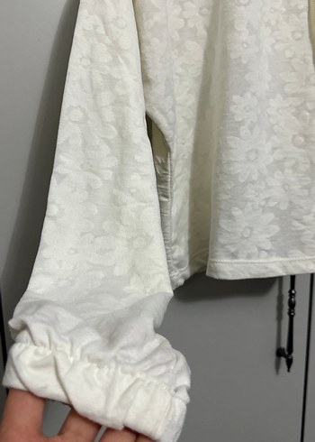 Desenli Kapüşonlu Beyaz Sweatshirt - Görsel 2