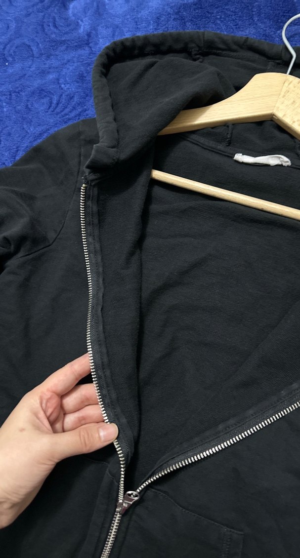 Kadın Siyah Fermuarlı Sweatshirt - Görsel 4