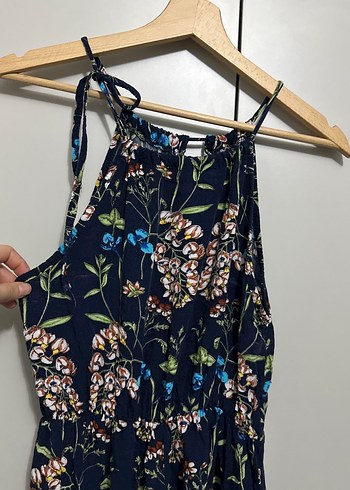 Mavi Çiçekli Bohem Tulum - Görsel 3