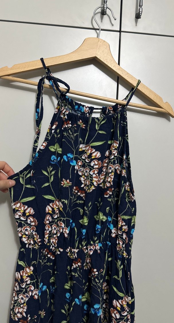 Mavi Çiçekli Bohem Tulum - Görsel 3