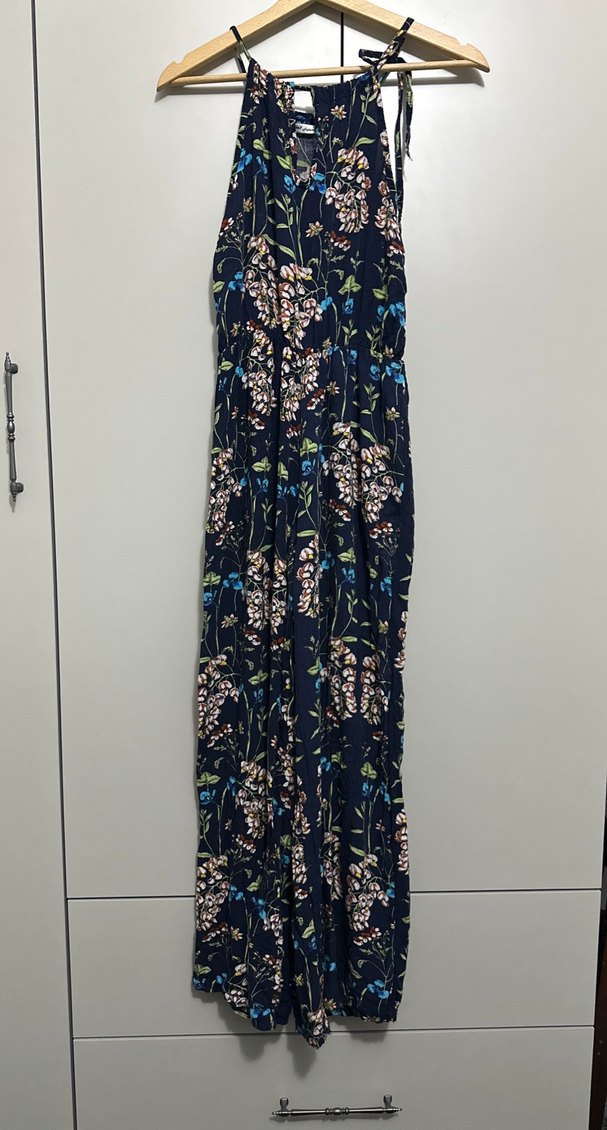 Mavi Çiçekli Bohem Tulum - Görsel 2