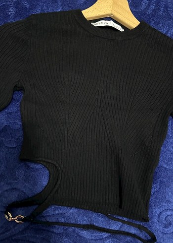 Siyah Strappy Kemerli Kadın Triko - Görsel 3