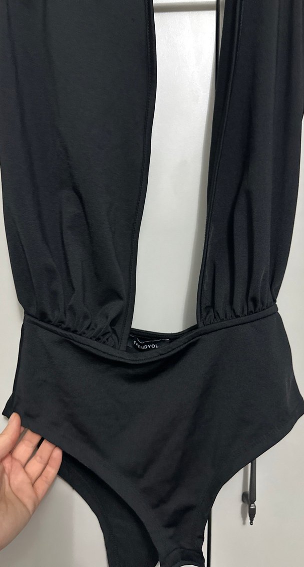 Siyah Kemerli İnce Askılı Midi Mayo - Görsel 2