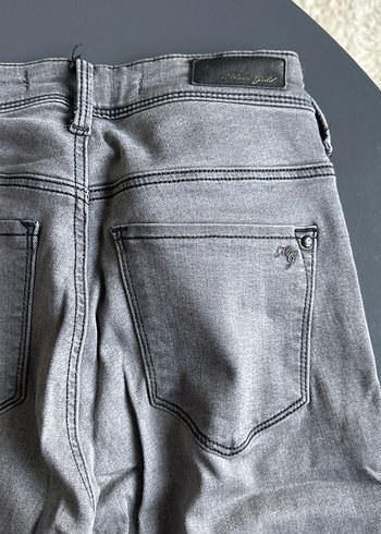 Koyu Gri Normal Boy Kadın Denim Pantolon - Görsel 5