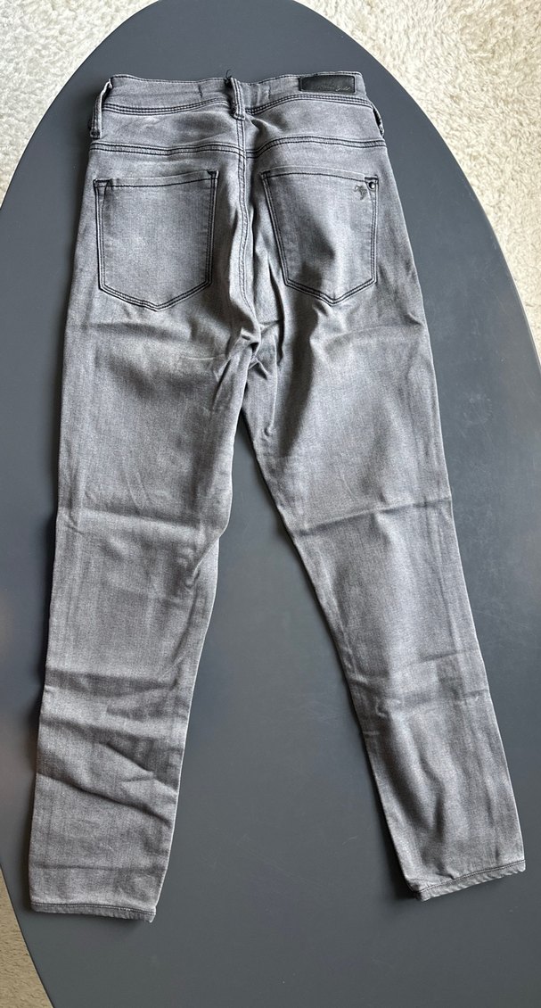 Koyu Gri Normal Boy Kadın Denim Pantolon - Görsel 4