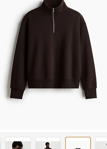 H&M etiketli yarım fermuarlı sweatshirt