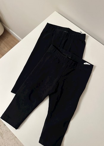 H&M Siyah Pamuklu Tayt 2'li - Görsel 2