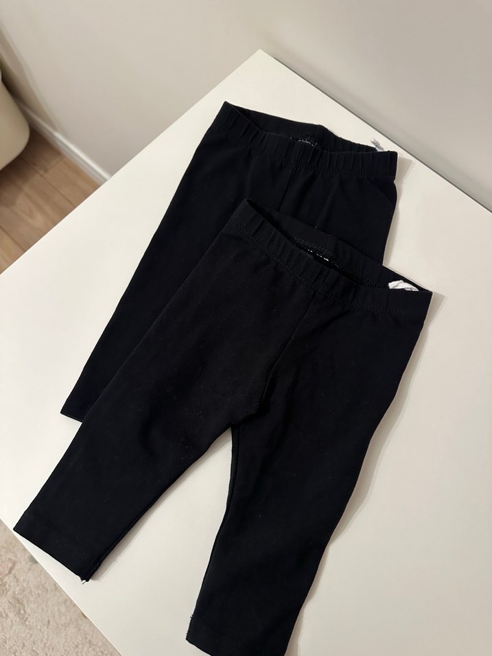 H&M Siyah Pamuklu Tayt 2'li - Görsel 2