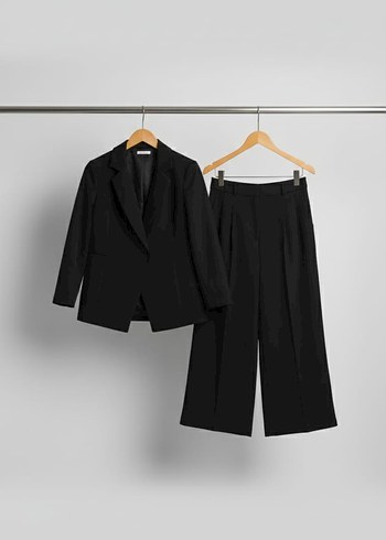 Kadın Siyah Uzun Kesim Blazer Ceket