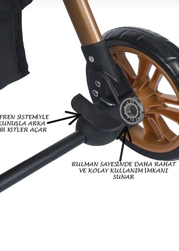 9- 18 kg Beden kahverengi Renk Kademeli Ayarlanabilir Kahverengi Bebek Arabası