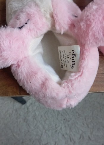 Kız Çocukları İçin Pembe Peluş Terlik - Görsel 3