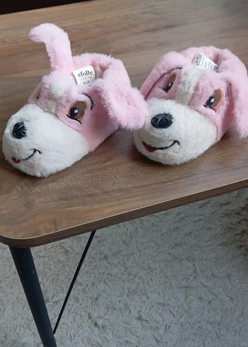 Kız Çocukları İçin Pembe Peluş Terlik - Görsel 5
