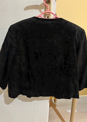 Diğer Nakışlı Siyah Süet Bohem Vintage Kaban