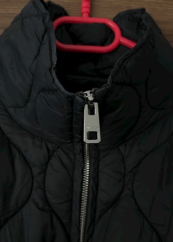 xl Beden Pull and Bear Kapitone Siyah Rahat Kesim Kadın Midi Mont