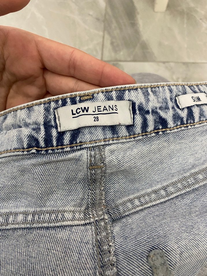 Kadın Gri Bol Kesim Midi Denim Jean - Görsel 3