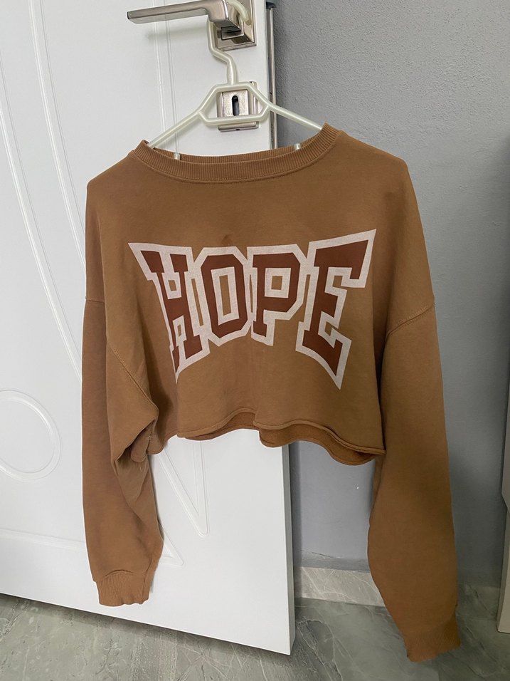 Kahverengi Baskılı Kadın Sweatshirt - Görsel 2