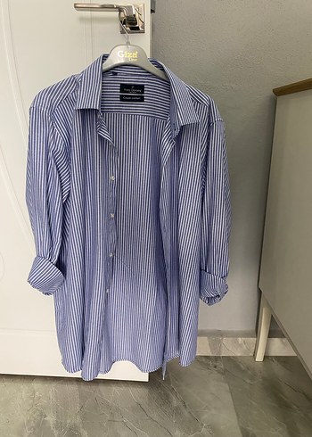 Mavi Çizgili Uzun Kollu Gömlek - Görsel 2