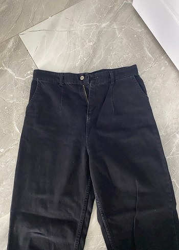 Siyah Kemerli Kadın Midi Boy Jean - Görsel 2