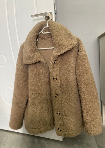 Vizon Peluş Detaylı Midi Kadın Mont - Görsel 2