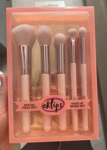 Pembe Eklips Makyaj Fırça Seti 5'li - Görsel 2