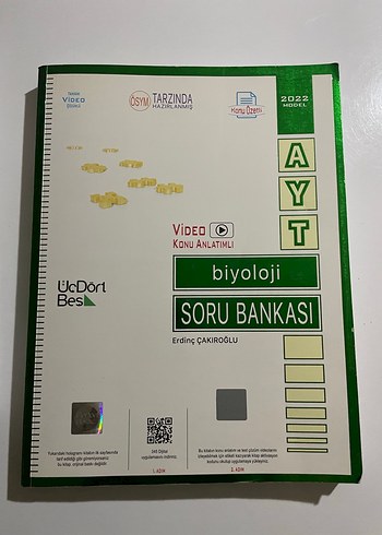 AYT Biyoloji Soru Bankası Video Konu Anlatımlı 345