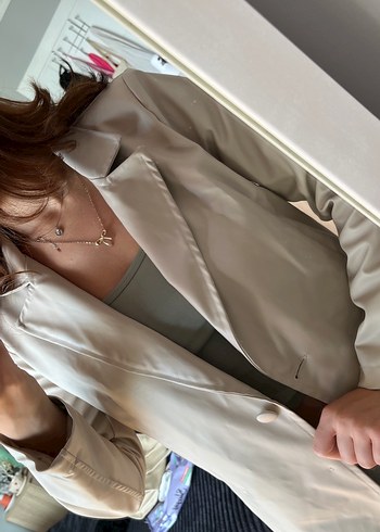 Trendyol & Milla Bej Midi Kadın Blazer Ceket