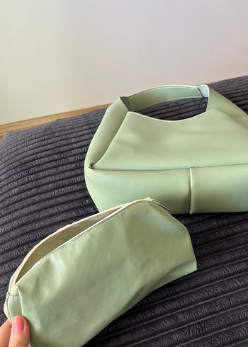  Beden yeşil Renk Yeşil Minimalist Deri Kadın Çanta