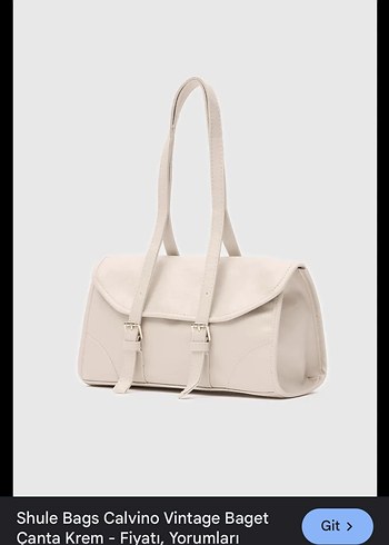 Shule Bags Calvino Vintage Krem Deri Çanta