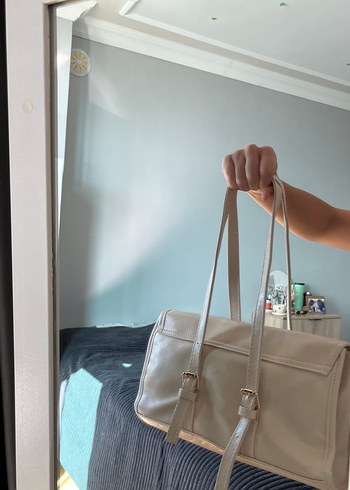 Diğer Shule Bags Calvino Vintage Krem Deri Çanta