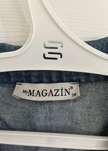 Diğer Düğmeli Mavi Midi Kadın Kot Ceket