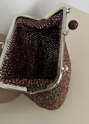 Beden Kahverengi Örgü Kadın Clutch Çanta